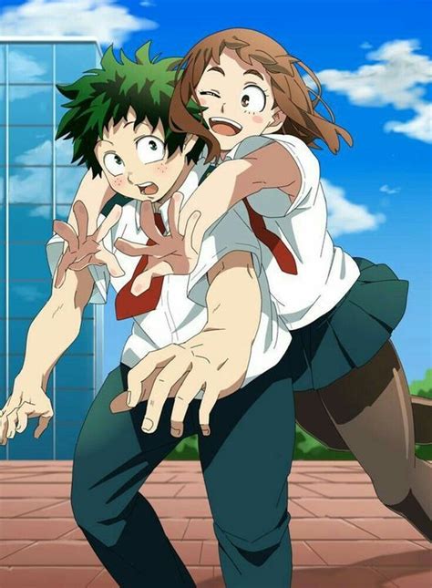 Imagenes Izuku X Ochako 💚🌸 Personajes De Anime Parejas De Anime Imagenes De Parejas Anime