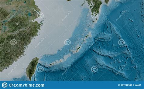 Okinawa Tectonic Plate Raster Satellite Stock Illustration