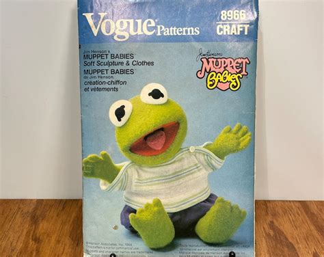 Baby Kermit The Frog Muppet Babies Sewing Pattern Vogue 8966 Etsy