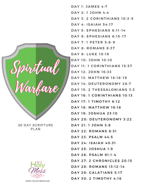 30 Day Spiritual Warfare Bible Reading Plan The Holy Mess