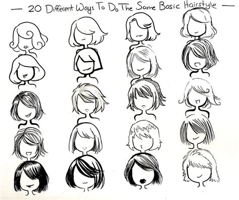 Twenty Ways Basic Hairstyle By Neongenesisevarei On Deviantart How