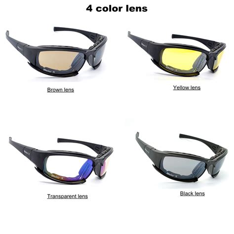 Daisy Tactical Polarized Glasses Military Goggles Army Sunglasses With 4 Lens Original Box Men