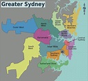 Sydney área do mapa - Mapa de sydney (Austrália)