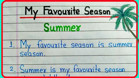 My Favourite Season Summer Season Essay Lines Essay On My Favourite Season Summer Season