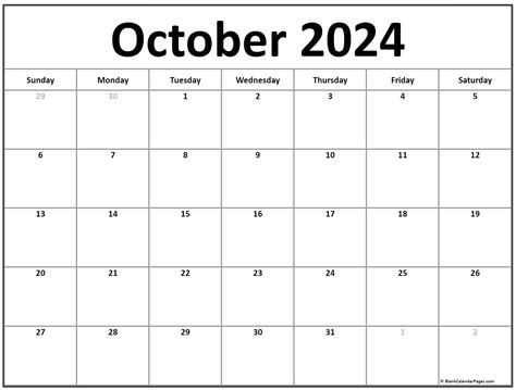 October 2018 Calendar Free Printable Monthly Calendars