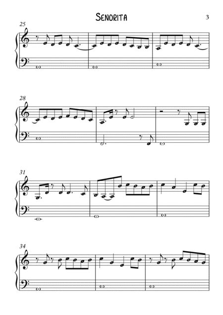 The music notes below are. Senorita Easy Piano With Note Letters Free Music Sheet - musicsheets.org
