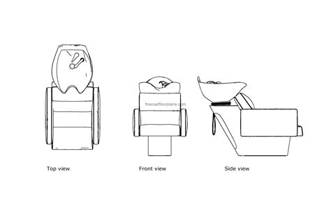 Salon Sink Chair Autocad Block Free Cad Floor Plans