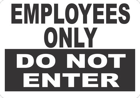 Employee Only Sign Printable