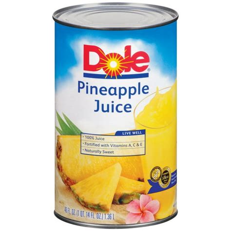 Dole Pineapple Juice 46 Ounce Cans Pack Of 12
