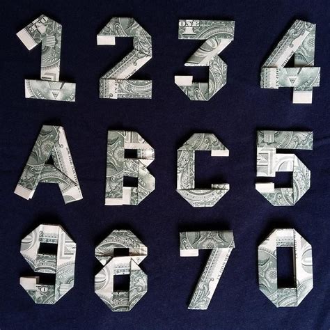 Dollar Origami Letters And Digits Money Alphabet Folded With Etsy In