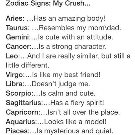 Zodiac Signs My Crush Zodiac Signs Funny Zodiac Sign Traits