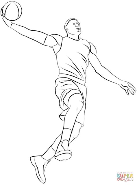 Jugador De Baloncesto Para Colorear Y Pintar Dibujos Para Colorear