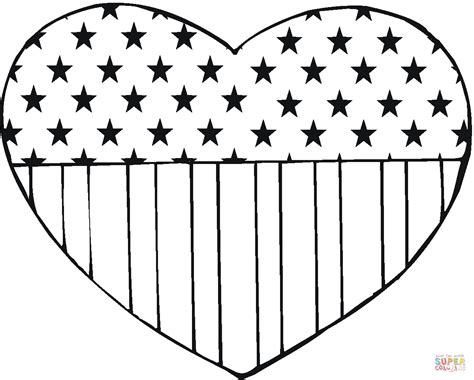 Ausmalbild Usa Flagge In Herzform Ausmalbilder Kostenlos Zum Ausdrucken