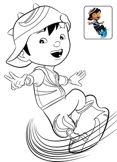 He is a young boy with the unique ability to manipulate elements with the help of his power band. boboiboy-coloring-page-printab;e