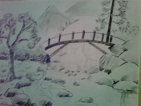 Beautiful Sketch Drawing Ideas Nature Mountain Landscape Drawing