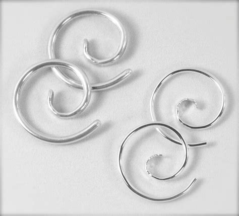 Gauged Spirals Silver Spiral 14 Gauge 14g Sterling Silver Etsy