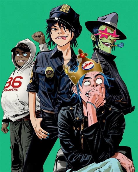 Gorillaz Phase 5 Russel Noodle 2d And Ace Gorillaz Gorillaz Art