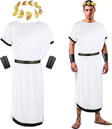 Pcs Men White Toga Greek God Costume Adult Party Toga Caesar Roman