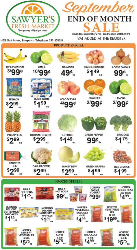 Our End Of Month Specials Are Sawyers Fresh Market