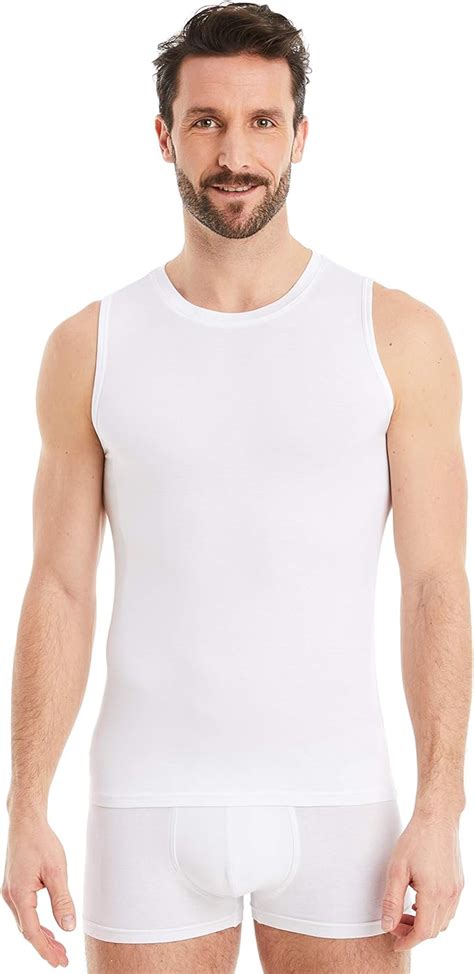 Finn Business Men S Sleeveless Crew Neck Micro Fibre Undershirt Uk Clothing