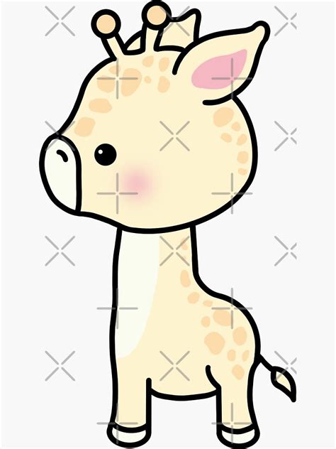 Kawaii Giraffe Sticker For Sale By Elliedoodles Redbubble