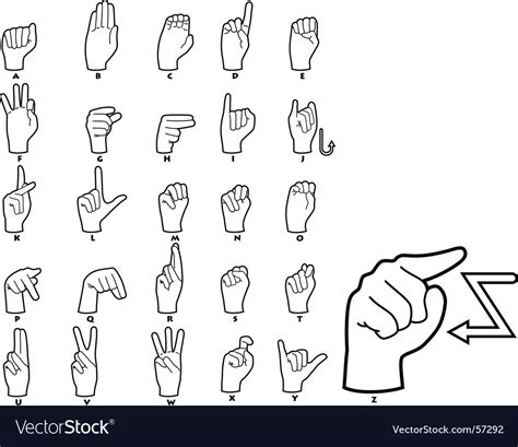 Sign Language Alphabet Silhouette Vector Download