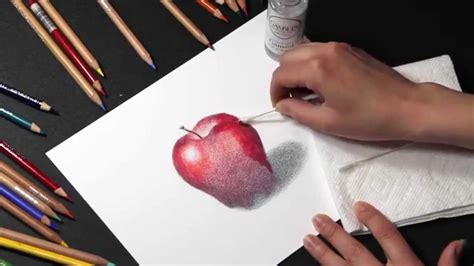 Colored Pencil How To Blend Colored Pencil With Solvents Youtube