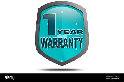 Shield With One Year Warranty Text 3d Rendering Stock Photo Alamy