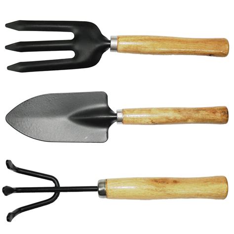 Gardening Tools Kit Hand Cultivator Small Trowel Garden Fork Set Of 3
