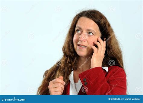 Woman Is Calling Stock Photo Image Of People Look Mobile 32085104