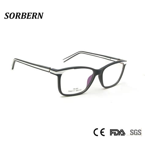 sorbern unisex tr90 optical frames men square eyeglasses spring hinge myopia glasses women light