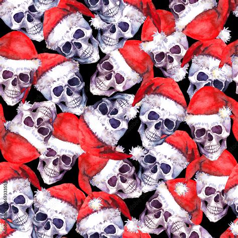 Download Santa Skulls For Gothic Christmas Wallpaper