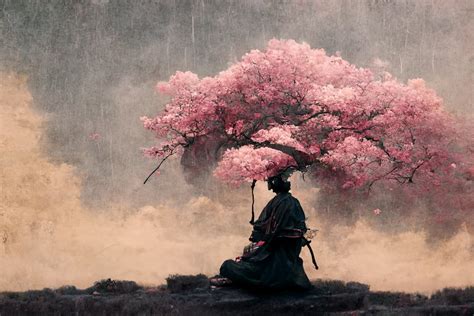 Prompthunt A Traditional Japanese Painting Of A Samurai Kneeling