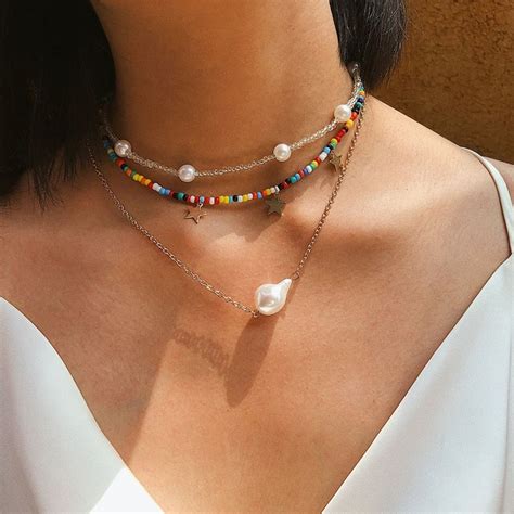 Boho Multi Layer Colorful Seed Bead Choker Necklace Stunning