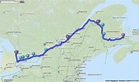 Driving Directions - Map | Sherbrooke, Moncton, Timmins