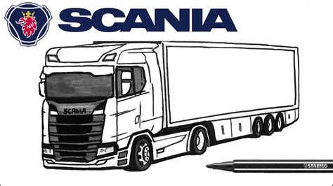 Easy Drawing Scania S500 Truck I Kolay Scania S500 Tır Çizimi I Tır