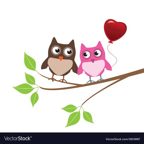 Owls In Love Royalty Free Vector Image Vectorstock