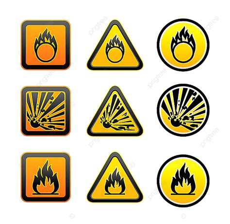 Hazard Warning Signs Vector PNG Images Hazard Warning Symbols Set
