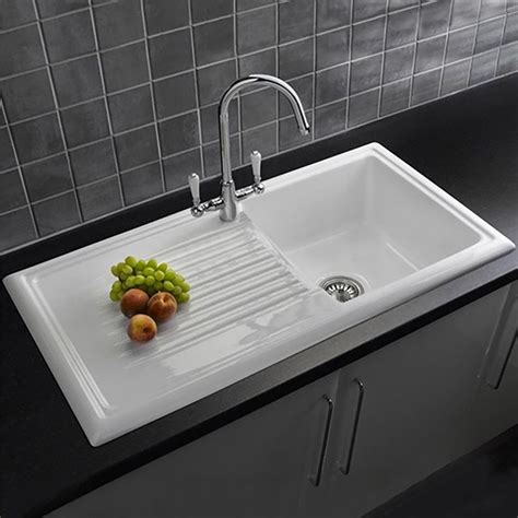 Reginox White Ceramic 10 Bowl Kitchen Sink With Mixer Tap At Victorian
