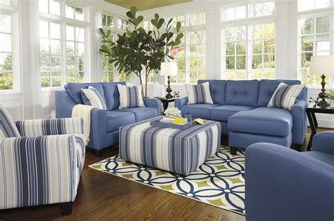 Aldie Nuvella Blue Queen Sofa Chaise Sleeper From Ashley Coleman