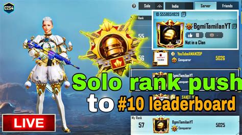 🇮🇳 Solo Rank Push Live 🇮🇳 C2s4 Rank Push Live 🇮🇳 Rank 40 Solo Conqueror Youtube