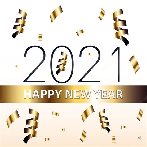 Premium Vector 2021 Happy New Year And Confetti Gold Style Design