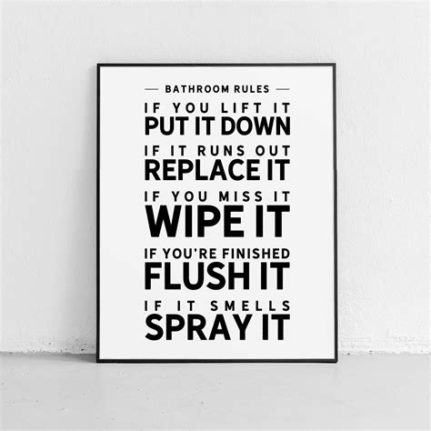 Printable Bathroom Rules Sign