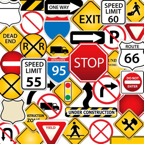 Traffic signs against white background, abstract vector art illustration. Is It Illegal to Own Traffic Signs? - Parking and Traffic ...