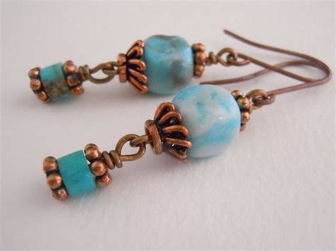 Crazy Blue Agate And Turquoise Earrings By Preservejewelry On Etsy 12