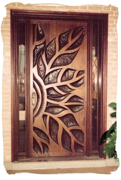 Unique Wood Front Door Modern Art Deco Style Double Wood Doors