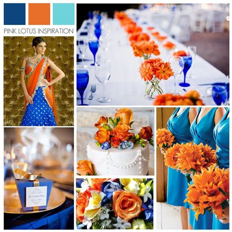 Royal Blue And Orange Wedding