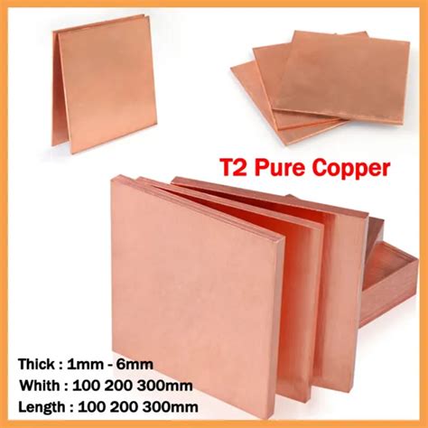 Pure Copper Sheet Plate Cu T2 Cut Sheet Metal Plate 1mm To 6mm Thick