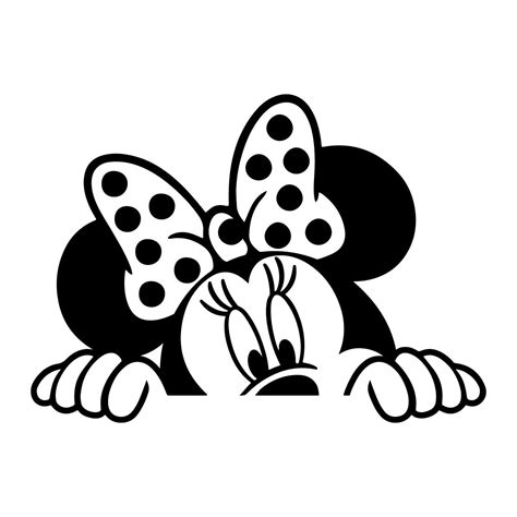 Minnie Mouse Peeking Svg Silhouette Cut File Digital Etsy