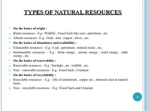 Natural Resources And Types Of Natural Resources